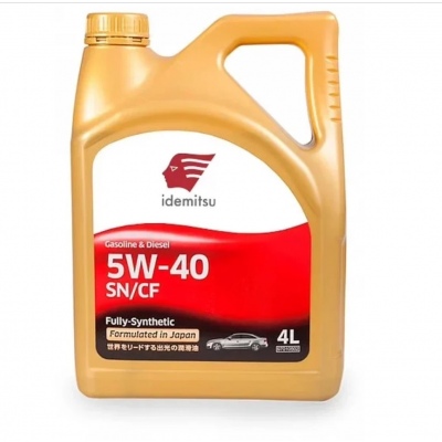 Масло моторное синтетическое 5W-40 SN/CF IDEMITSU, Fully-Synthetic, 4 литра
